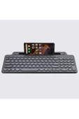BGZ STORE   Bluetooth Klavye +2.4Ghz Kablosuz Kendinden Standlı Tablet Telefon Tv PC Android IOS Windows Numerik - 4