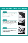 UmoTech   NB F80-FP Amortisörlü 10"-17" Uyumlu Laptop Standı - 17-30" Monitör Tutucu 2 si 1 Arada - 5