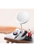 BGZ STORE   Seyahat Makyaj Aynası, Taşınabilir Katlanır 1x/10x Büyüteçli LED Işıklı Çift Taraflı Makyaj Aynası - 4