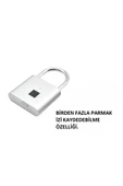 UmoTech   Parmak İzi Teknolojili Akıllı Asma Kilit Güvenli ve Kolay Kullanım Çoklu Parmak İzi Ekleme Dayanıklı - 2