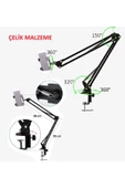 UmoTech   Ayarlanabilir Masaüstü Telefon Tutucu Kol 360° Dönen Esnek ve Dayanıklı Kıskaçlı Stand Siyah - 5