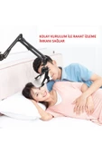 UmoTech   Ayarlanabilir Masaüstü Telefon Tutucu Kol 360° Dönen Esnek ve Dayanıklı Kıskaçlı Stand Siyah - 2