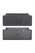 BGZ STORE   Bluetooth Klavye +2.4Ghz Kablosuz Kendinden Standlı Tablet Telefon Tv PC Android IOS Windows Numerik - 6