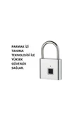 UmoTech   Parmak İzi Teknolojili Akıllı Asma Kilit Güvenli ve Kolay Kullanım Çoklu Parmak İzi Ekleme Dayanıklı - 5