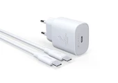 Syrox PD25T 3.0A 25W PD 1mt Kablolu Type-C Şarj Cihazı - Beyaz thumbnail 1