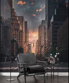 Sokak ve Yaya geçiti Temalı Duvar Kağıdı Baskı thumbnail 6