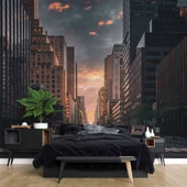 Sokak ve Yaya geçiti Temalı Duvar Kağıdı Baskı thumbnail 2