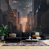 Sokak ve Yaya geçiti Temalı Duvar Kağıdı Baskı thumbnail 1