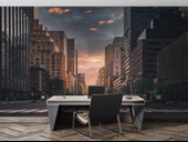 Sokak ve Yaya geçiti Temalı Duvar Kağıdı Baskı thumbnail 4