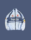 Dijital Baskılı Zip Ceket Bebe Mavi - 1