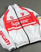 Dijital Baskılı Zip Unisex Ceket Beyaz - 3