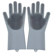 Sihirli Isıya Dayanıklı Silikon Çok Amaçlı Bulaşık Eldiven Fırçası Magic Gloves - 4