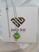 Çelik yeşil taşlı kolye - 2