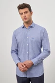 Saks Uzun Kol Kareli Desen Yarım İtalyan Cepli Classic Comfort Fit Gömlek 1004245187 thumbnail 4