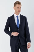 Lacivert Gabardin Mono Yaka 6 Drop Comfort Fit Rahat Kesim Basic Takım Elbise 1001245010 - 1