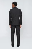 Siyah Gabardin Mono Yaka 4 Drop Comfort Fit Rahat Kesim Basic Takım Elbise 1001245009 - 5