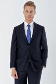 Lacivert Gabardin Mono Yaka 6 Drop Comfort Fit Rahat Kesim Basic Takım Elbise 1001245010 - 4