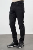 Siyah Düz Gabardin Slim Fit Casual Denim Pantolon 1023245153 thumbnail 2