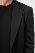 Siyah Örme Mono Yaka 6 Drop Slim Fit Classic Ceket 1002240250 thumbnail 5