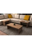 AYMOBSAN   Alina Orta Sehpa 3'lü Zigon Takım, Modern, 90 cm , Atlantik Çam - 2