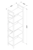 AYMOBSAN   Hera 5 Raflı Metal Dar Kitaplık Atlantik Çam 60cm - 3