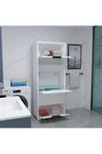 AYMOBSAN   Byg Banyo Kirli Çamaşır Dolabı , Kirli Çamaşır Sepeti ,  Çok Amaçlı Kapaklı Banyo Dolabı Beyaz - 2