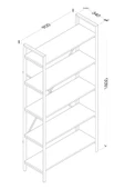 AYMOBSAN   Hera 5 Raflı Metal Geniş Kitaplık Atlantik Çam 90cm - 3