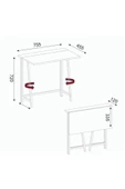 AYMOBSAN   Sonata Katlanır Pratik Çalışma Masası Bilgisayar Masası Çizim  Masası Antrasit - 3