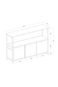 AYMOBSAN   POLE 3 KAPAKLI KONSOL, METAL AYAKLI KONSOL ATLANTİK ÇAM - 4