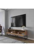 AYMOBSAN   Perla Tv Ünitesi , Tv Sehpası , Düşer Kapak Tv Ünitesi , Metal Ayaklı Tv Ünitesi Atlantik Çam - 2