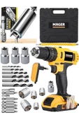Mager Alman Darbeli Metal Şanzıman 12 Volt Li-ıon Bataryalı Çift Akülü Şarjlı Matkap - 2