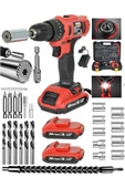 Mager 58 Watt 8 Ah Darbeli Setli Gator Grip Soket Hediyeli Akülü Vidalama Matkap - 1