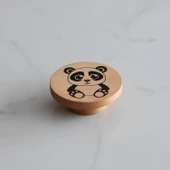 Ahşap Kulp Düğme Panda Desenli Çocuk Odası Çekmece Mutfak Mobilya Dolap Kulpu Kulbu Kulpları 5 ADET - 9
