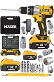 Mager Germany Technolgy Çelik Madren Metal Şanzıman 58 Wat Darbeli Matkap 24 Parça Set Hediye - 1