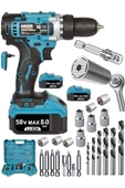 Mager Max-xr Matkap58 V 8 Ah Şarjlı Vidalama Setli Izleyin 3lü Gator Grip Setle Dünyaları Çevirin - 1