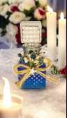 20 Adet Kristal Cam Şİşe Kuru Çiçekli Nişan,Nikah,Düğün Hediyesi - 1