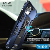İphone XR Kılıf Standlı Yüzüklü Batch Silikon Gold thumbnail 3