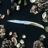 Sürmene El Yapımı Geyik Boynuzundan Çelik çakı SRMN8004 - 1