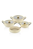 Oms Allure 12001 Pure Ceramıc 7 Parça Biogranit Seramik Set Antrasit Gövde Krem - 2