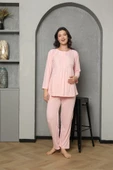 Göğüs Ve Omuz Dantel Detaylı Kadın Hamile Pijama Takımı 1030 - 6