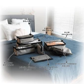 Premium 7'li Antrasit Valiz Düzenleyici Bavul içi Organizer Set Seyahat Hurcu thumbnail 4