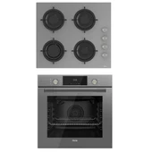 Ferre 2'li Gri Cam Ankastre Set Qms63cpr Flowart Turbolu - CS208 Gri Cam Ocak - 1