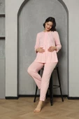 Saray Incisi Göğüs Dantel Detaylı Kadın Hamile Pijama Takımı 1032 - 8