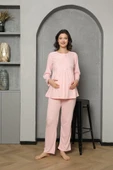 Göğüs Ve Omuz Dantel Detaylı Kadın Hamile Pijama Takımı 1030 - 7