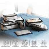 Premium 7'li Antrasit Valiz Düzenleyici Bavul içi Organizer Set Seyahat Hurcu thumbnail 6