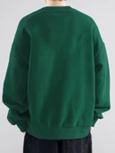 Erkek Believe Baskılı Oversize Bisiklet Yaka Sweatshirt - 2