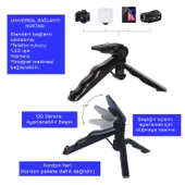 Upway LED Işıklı Mikrofonlu Tripotlu Kumandalı Video Kayıt Fotoğraf Öz Çekim Seti - 4