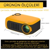 UpWay A2000 Hoparlörlü 1000 Lümen Mini Multimedya Ev Sineması 80 inç  Projeksiyon Cihazı - 9