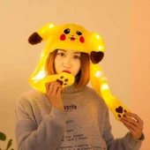 Işıklı Tavşan Kulaklı Şapka Pikachu Bere - 2
