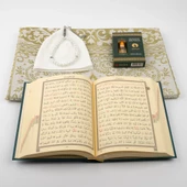 Takke + Esans + Tesbih + Seccade + Kuran Hediye Seti (Hafız Boy, Yeşil) thumbnail 4